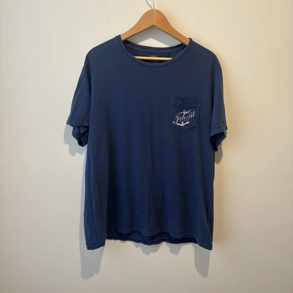 Polo Ralph Lauren Custom Slim Fit Sailing Tee Mens XL Navy Blue